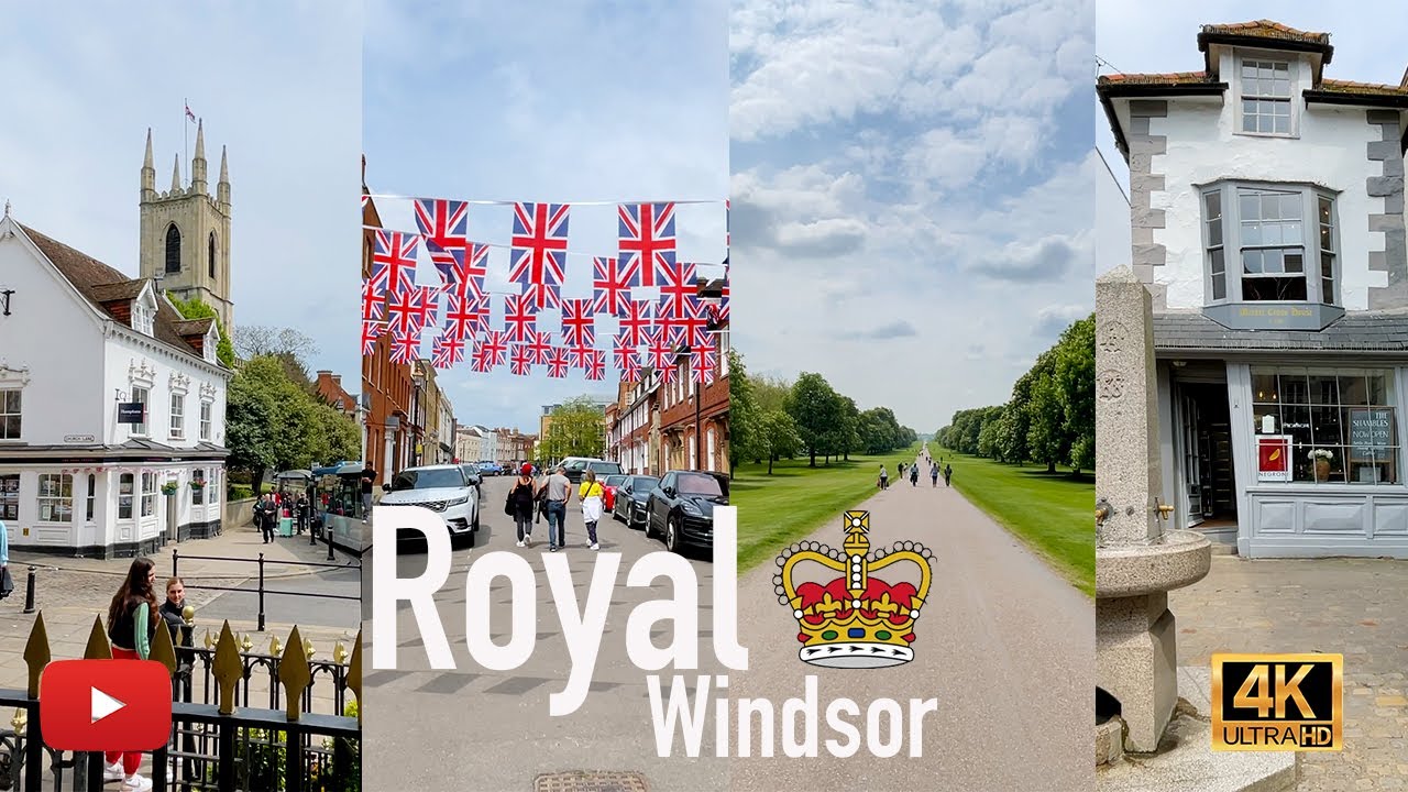 4K Windsor, England walking tour - Castle, Long Walk, Town centre