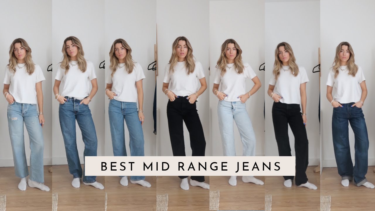 BEST MID RANGE STRAIGHT LEG JEANS // JEANS COLLECTION // Charlotte Olivia