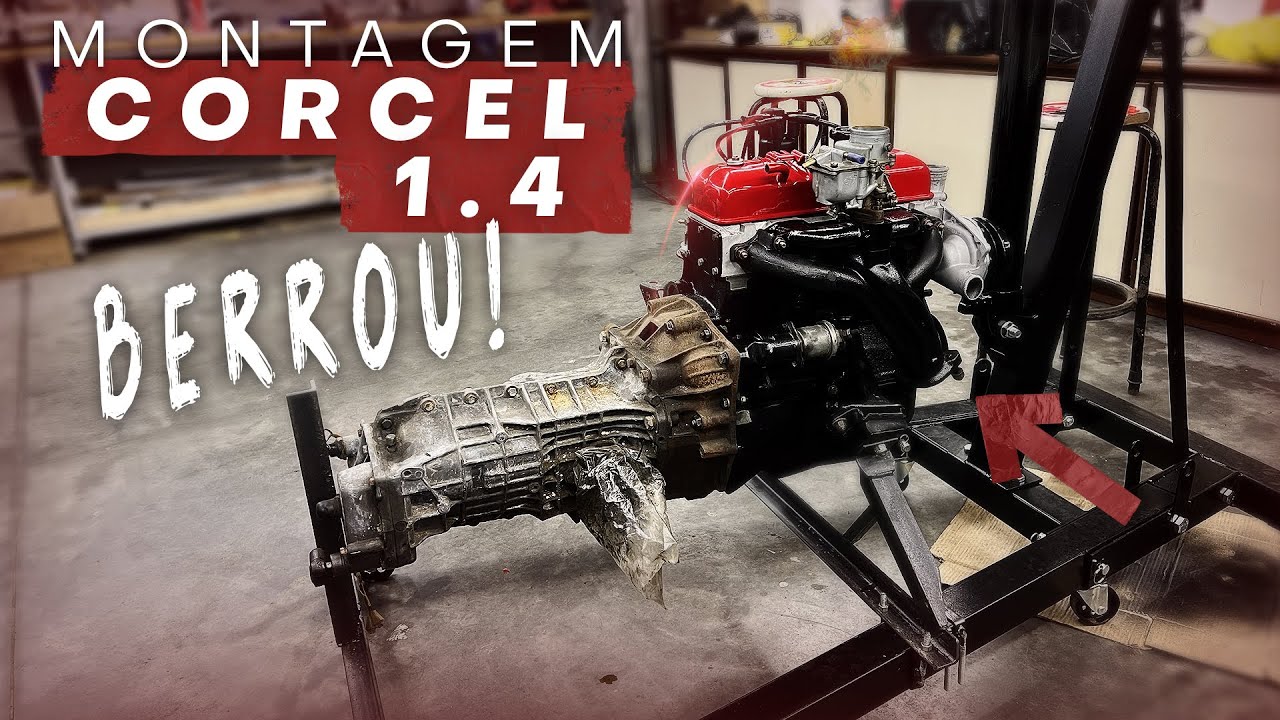 BERROU o motor do Corcel! (no suporte que fizemos para testes)