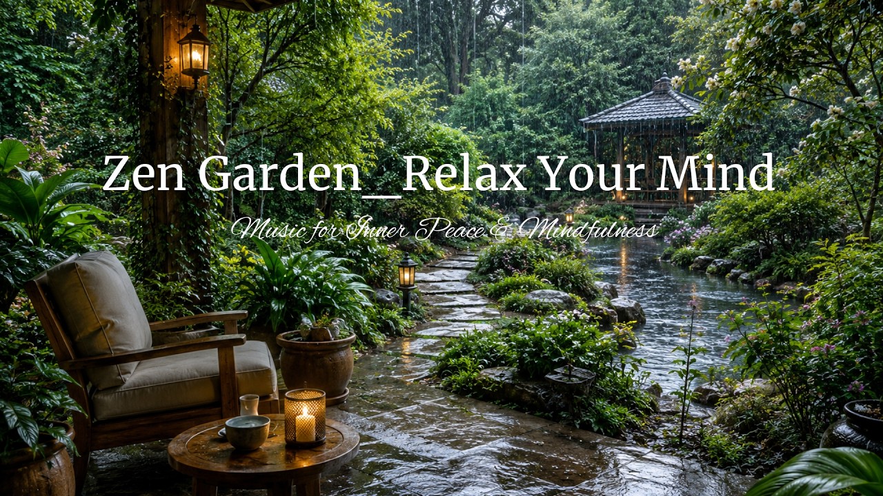 Zen Garden in the Rain 🌿 Deep Inner Calm | Relaxing Meditation Music for Stress Relief & Sleep