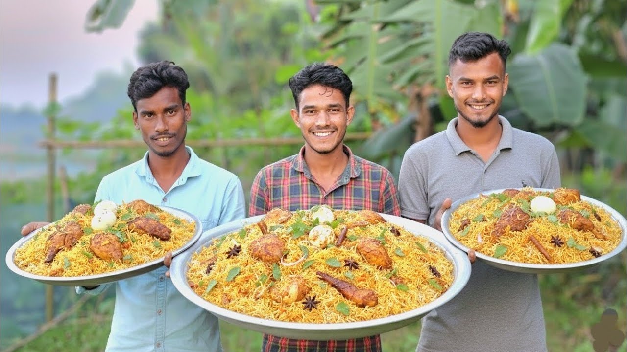 Traditional Wood-Fire Chicken Biryani | Massive Village Style Cooking