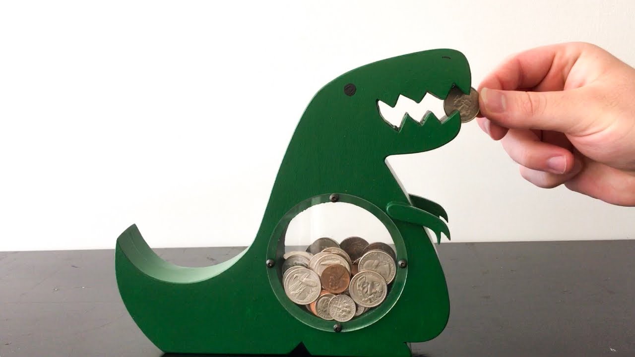 How To Make A T Rex Coin Chomper // Dinosaur Piggy Bank