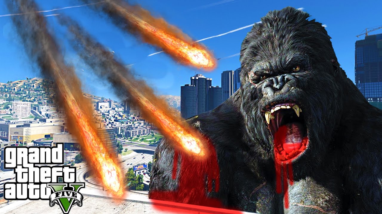 METEORS VS KING KONG - GTA 5 KONG SKULL ISLAND MOD