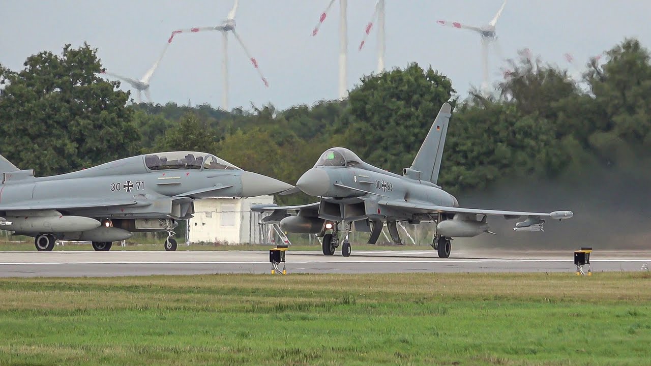 [4K] TaktLwG71 Richthofen I Eurofighter at Wittmund Airbase / Takeoff #luftwaffe #eurofighter