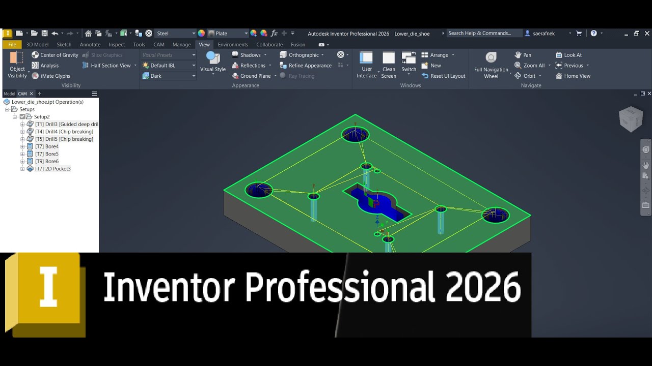 Autodesk Inventor Professional CAM 2026: Introduction to Milling Machining