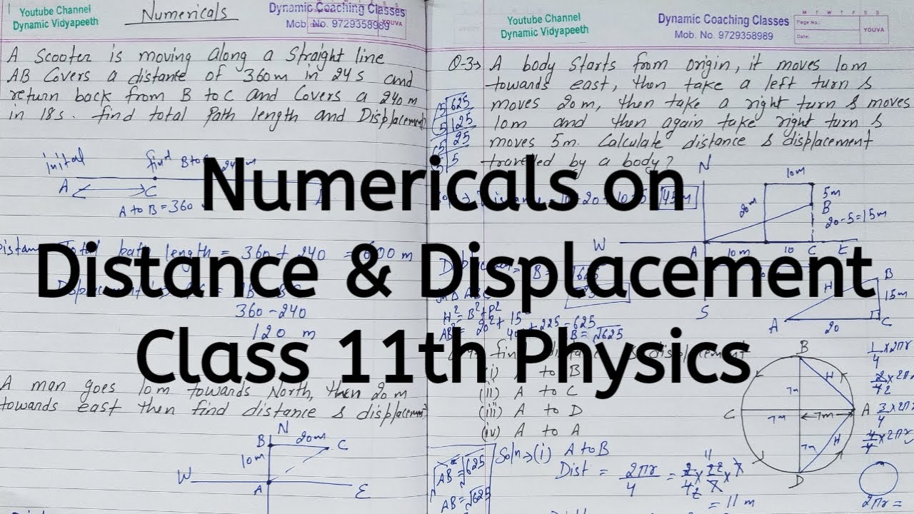 Numericals on Distance and Displacement | Chapter 2 | Motion in a Straight line | Class 11 Physics