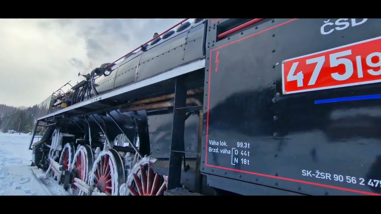 Šľachtičná 475 196 (4.2.2023) pri prejazde cez Pohorelskú Mašu a v Červenej Skale (spustite v HD)