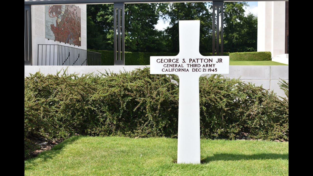 4k visit to general George Patton's grave - Luxembourg American cemetery
