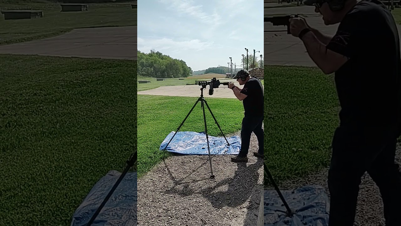 FightLite belt fed upper on a Colt registered receiver lower with KNS spade grip.