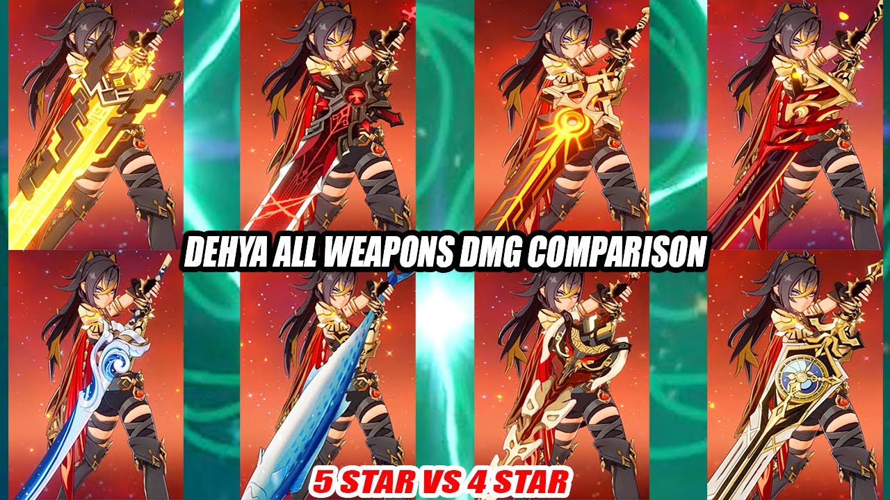Dehya C0 5 Star vs 4 Star Weapons DMG Comparison Melt Team - P2P vs F2P