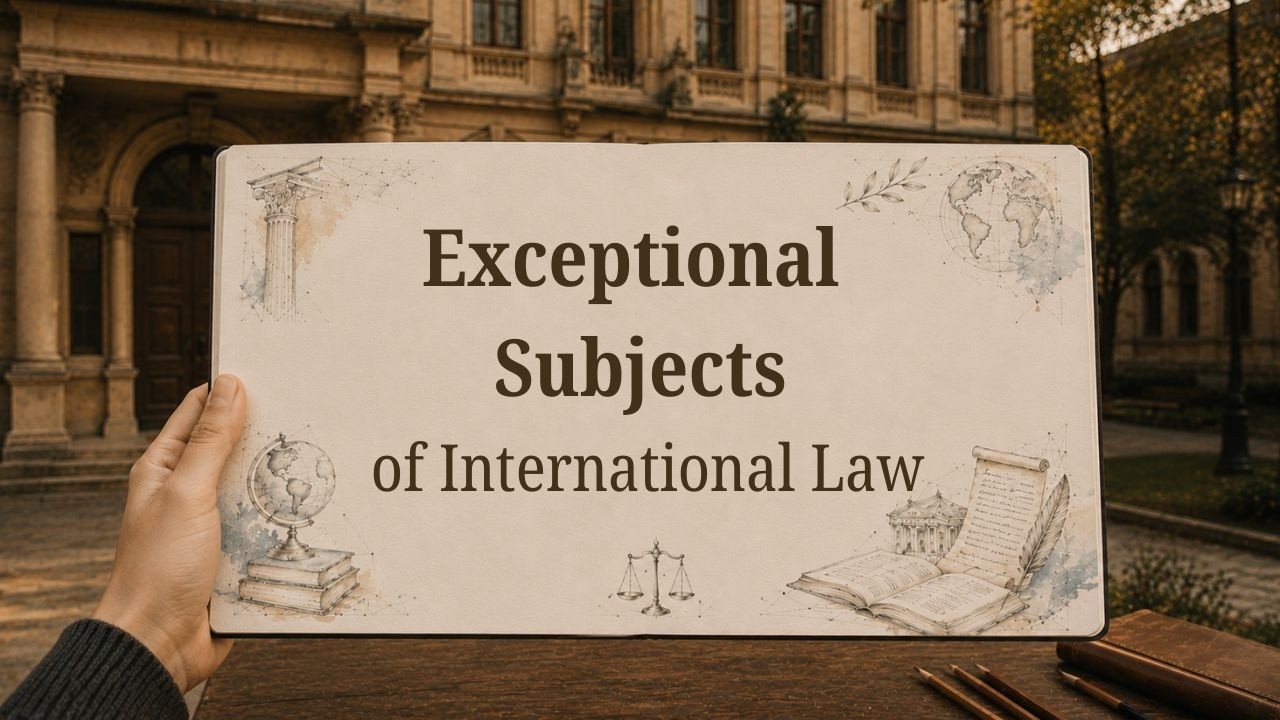 Exceptional Subjects of International law|IntlLaw academy’s lectures with professor Dina