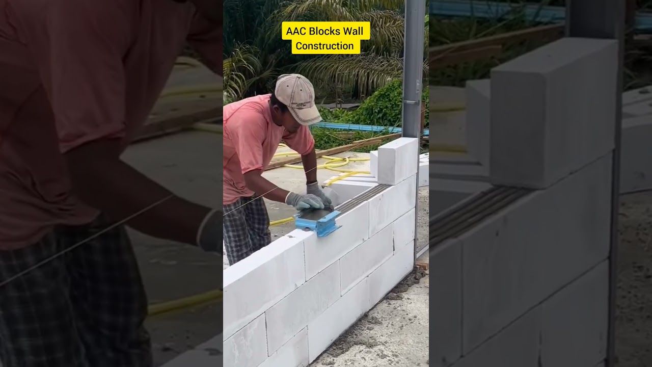 AAC Blocks Wall Construction #shorts