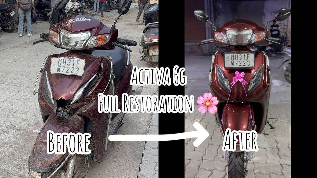 Activa 6g full restoration 🌻 || Denting painting || Nagpur