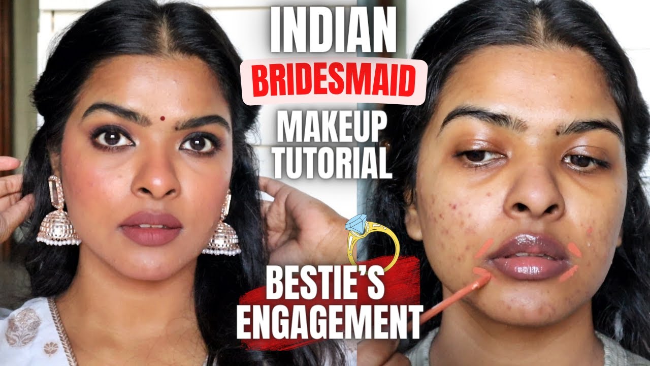 Indian Bridesmaid Makeup Tutorial for BROWN/ DUSKY skin | GRWM: Bestie's ENGAGEMENT | Shalini Mandal