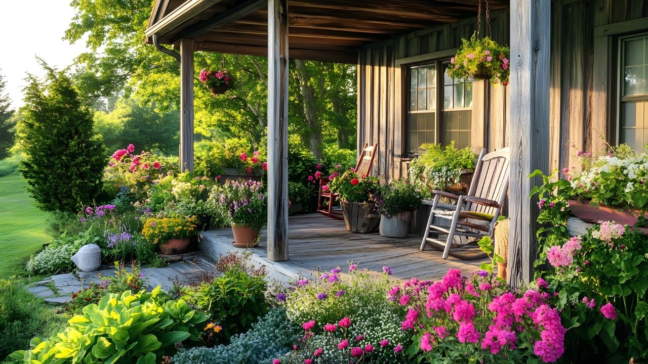 Rustic Farmhouse Veranda & Small Garden Tour: Cozy, Charming, and Perfect for Relaxation