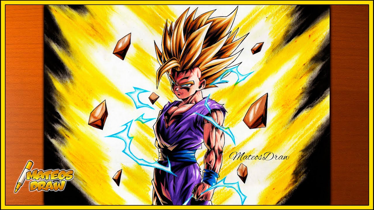 COMO DIBUJAR A GOHAN SSJ2 AL ESTILO LEGENDS ✏️ [MUY FACIL] | MateosDraw