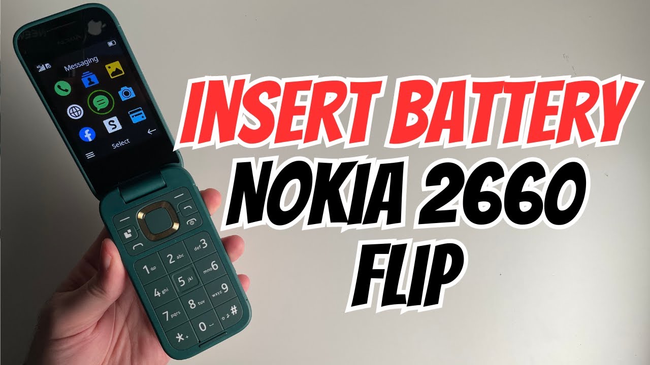 Как вставить аккумулятор в Nokia 2660 Flip