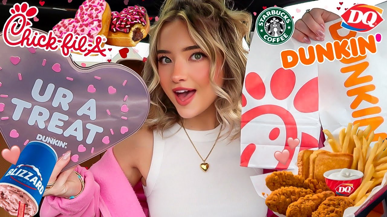 Eating Only VALENTINE'S DAY Fast Food Menu Items For 24 HOURS!