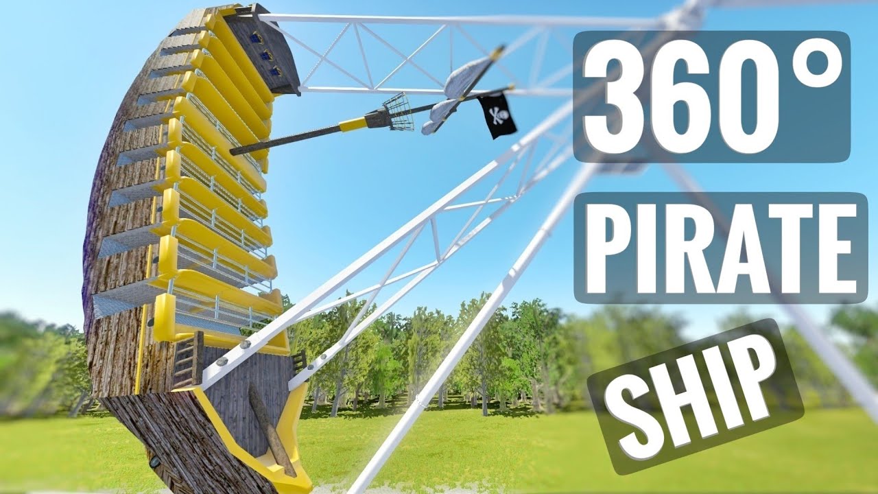 Flat Ride 360 video Pirate Ship Roller Coaster Carousel 360° POV 4K PSVR