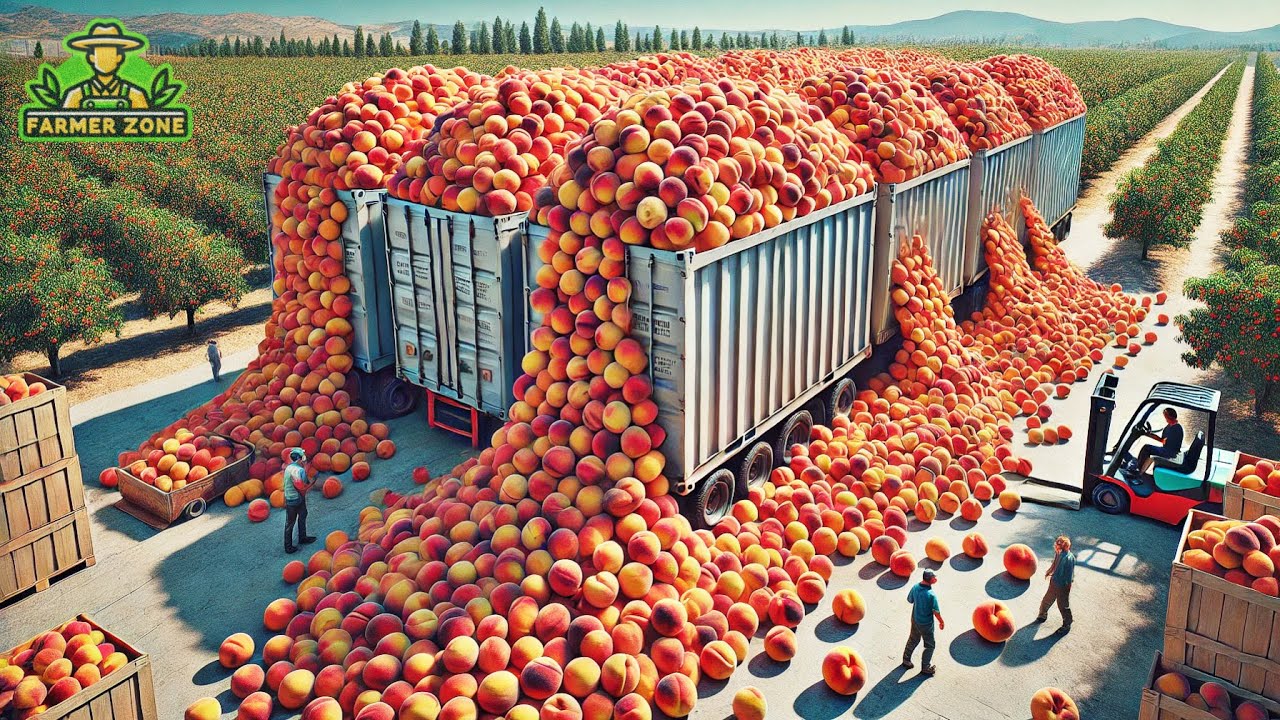 Peaches Mega Factory: Processing Millions of Canned Peaches