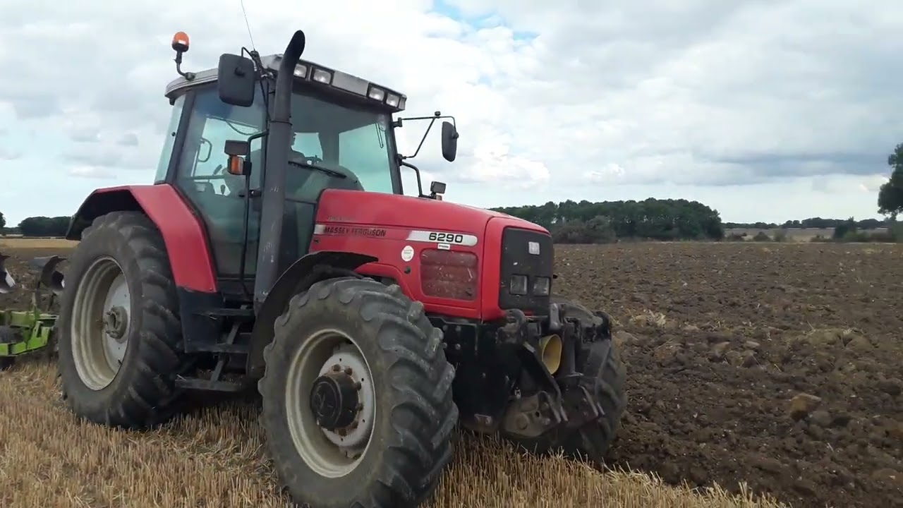 Massey Ferguson 6290 ploughing,    in suffolk