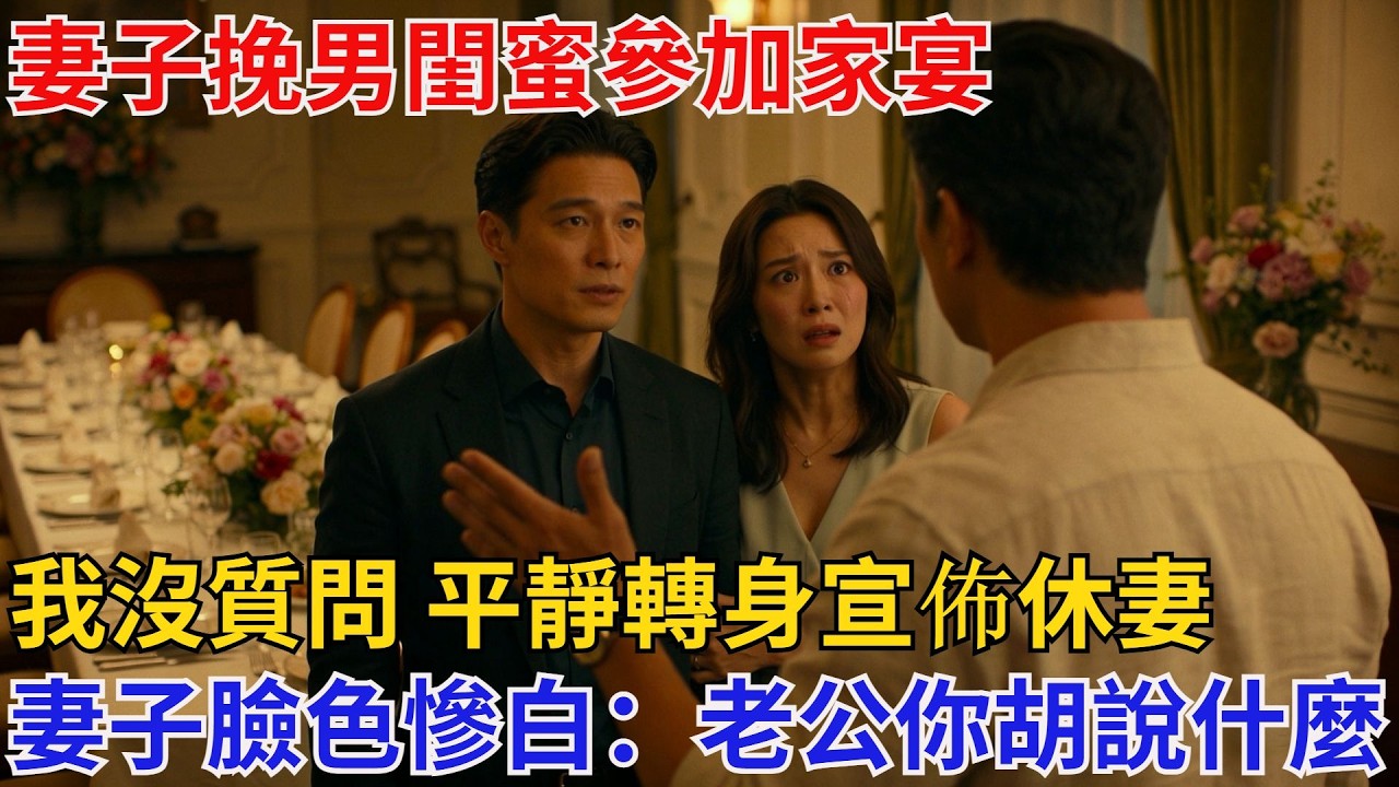 妻子挽男閨蜜參加家宴，我沒質問，平靜轉身宣佈休妻，下一秒妻子臉色慘白：老……公你胡說什麼！【酒館情事會】#男頻小說#都市#故事#小說#爽文