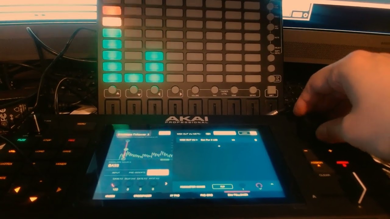 Akai Force envelope follower to MIDI out... chokes with more than 3 channels