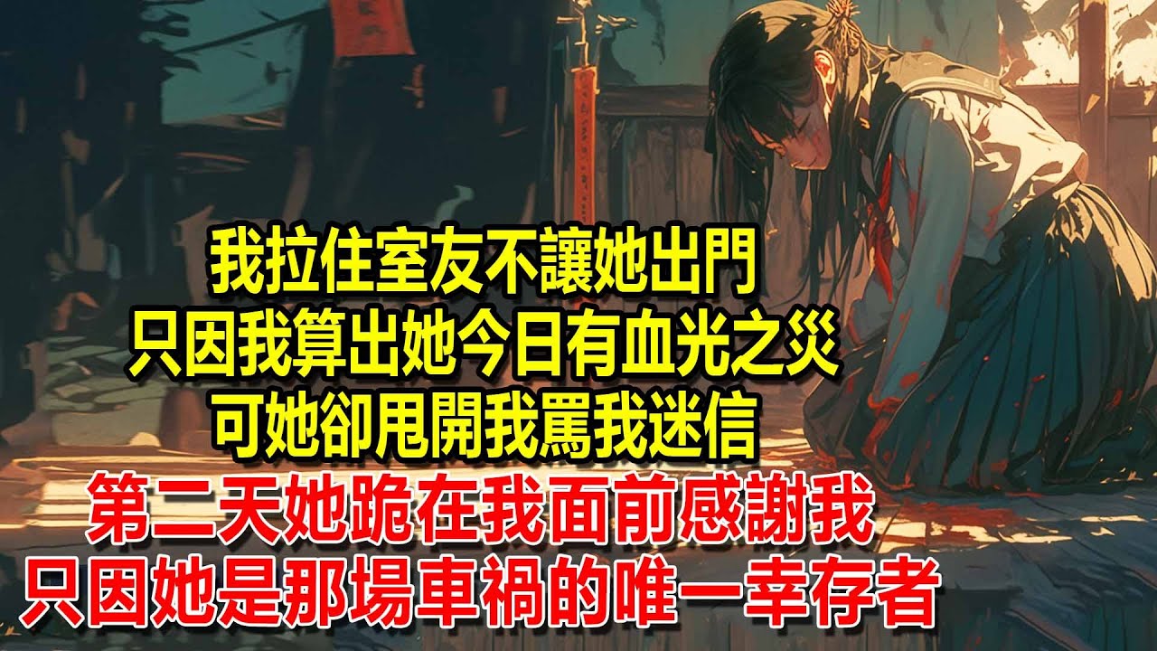 我拉住室友不讓她出門，只因我算出她今日有血光之災，但她卻甩開我罵我迷信，第二天她跪在我面前感謝我，因為她是那場八車連撞的唯一倖存者