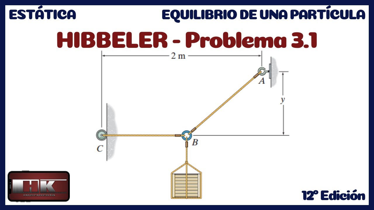 Estática Hibbeler. Problema 3.1 12 Edición.
