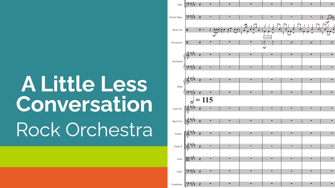 A Little Less Conversation for Rock Orchestra Score Video