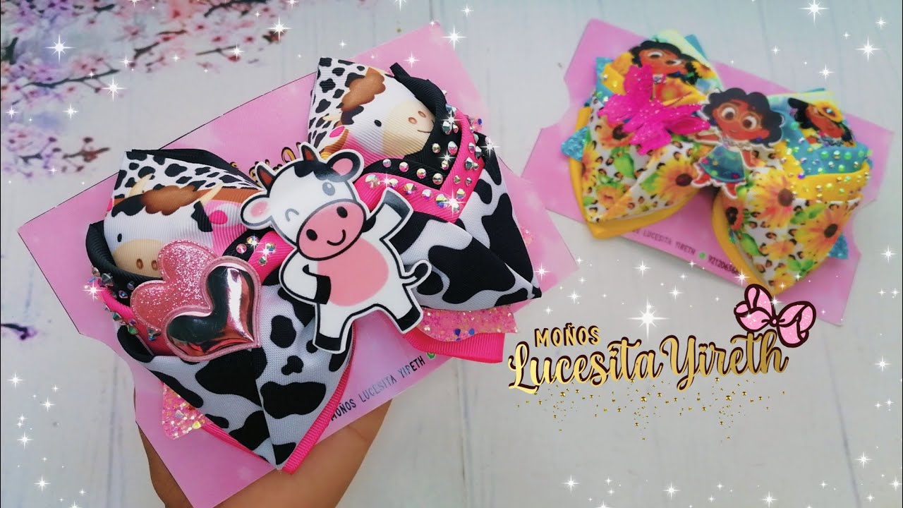 Moño Alena triple 🎀🥰Lazo para niñas /listón de 7.5 cm
