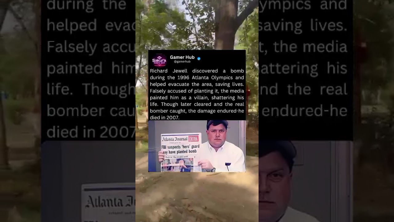 Richard Jewell discovered a bomb during the 1996 Atlanta Olympics
