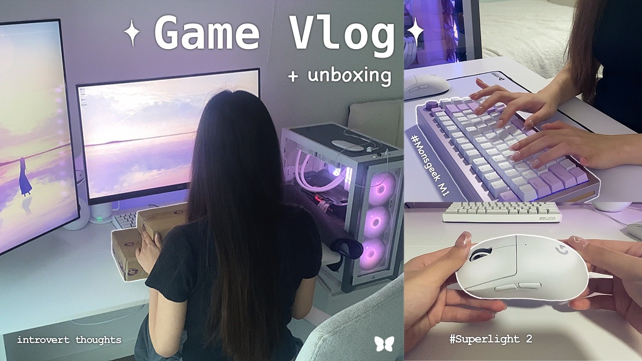 game vlog 🎮 | building aesthetic purple KEYBOARD💜 unboxing GAMING mouse🖱️ Competitive VALORANT🔫
