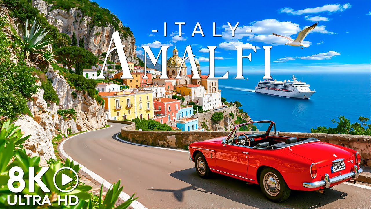 Amalfi, Italy 8K UHD - Italy's Most Beautiful Cliffside Village - Sunshine, Sea, and Timeless Charm