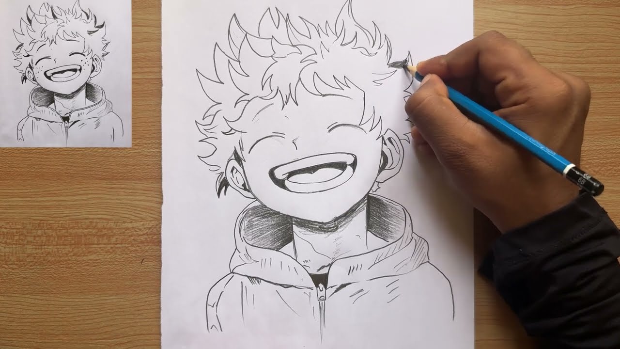 How to draw izuku midoriya step by step