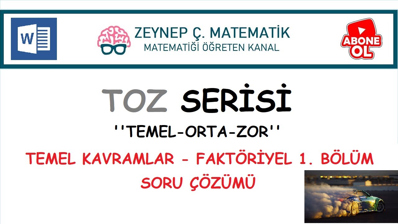TEMEL KAVRAMLAR-FAKTÖRİYEL 1.BÖLÜM SORU ÇÖZÜMÜ