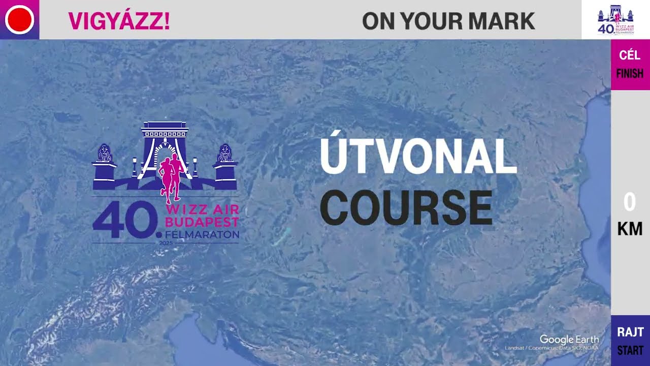 40. Wizz Air Budapest Félmaraton 2025 - 21 km útvonalanimáció