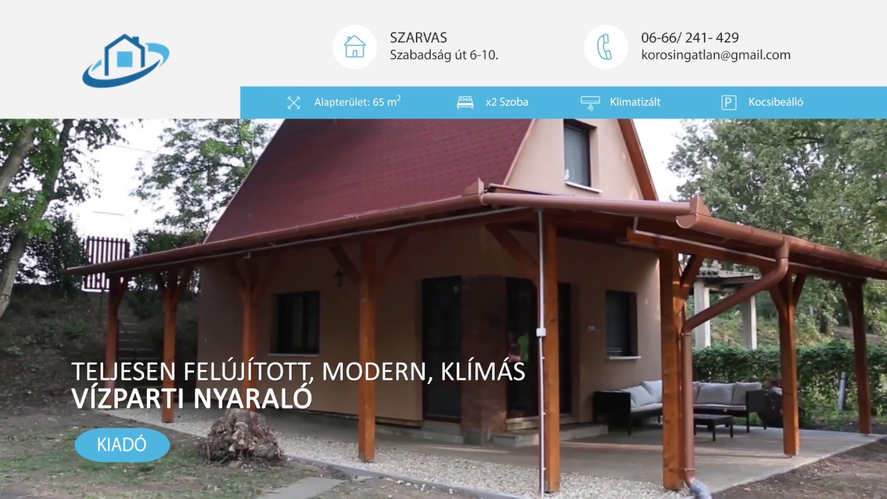 Teljesen felújított, modern, klímás vízparti nyaraló
