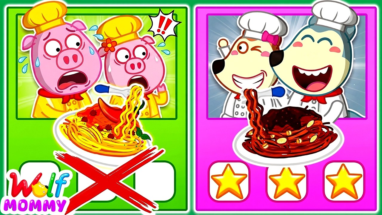 Spicy Noodle Challenge! 🍜 But Cheating in Cooking Contest? | Mommy Wolf Kids Cartoon