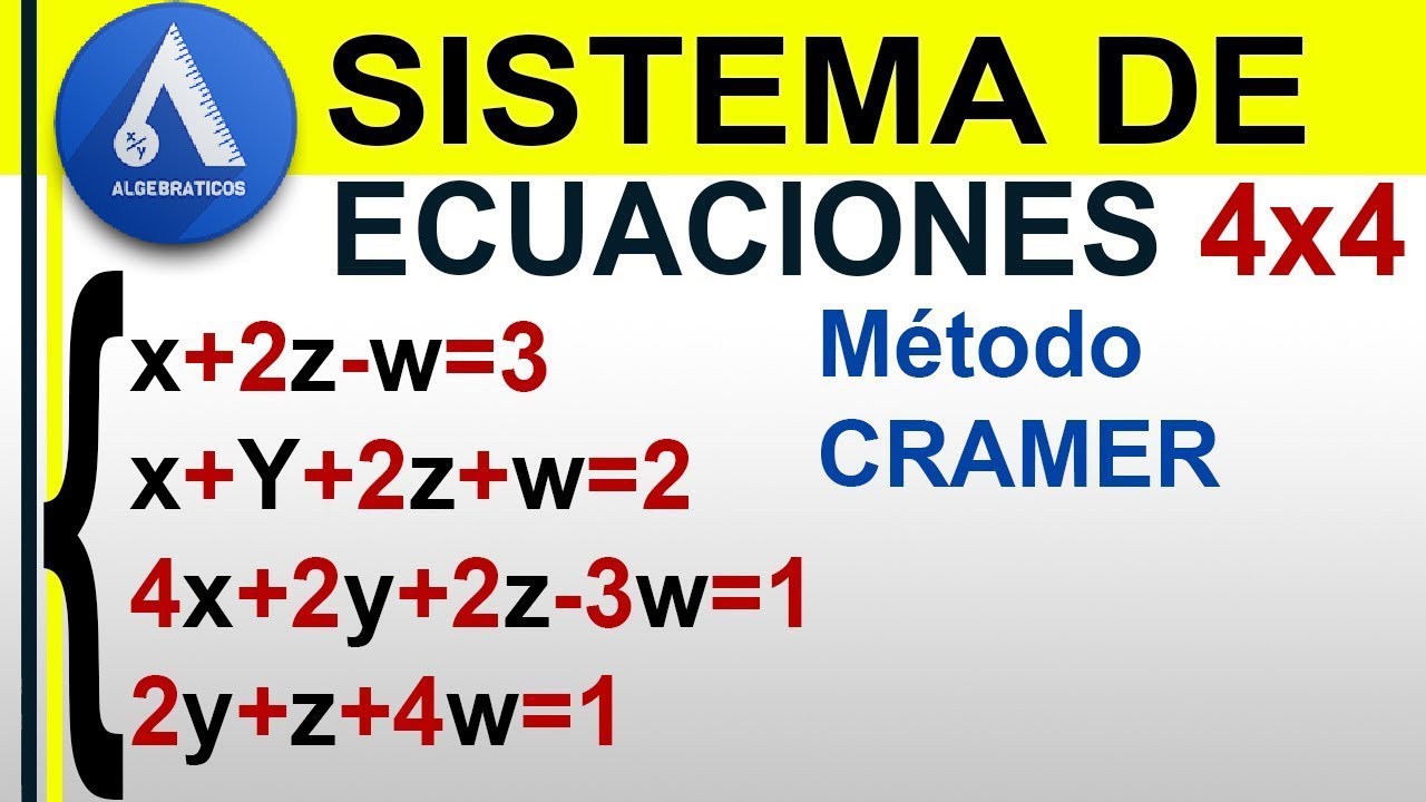 SISTEMA DE ECUACIONES 4x4 (Método Crámer)