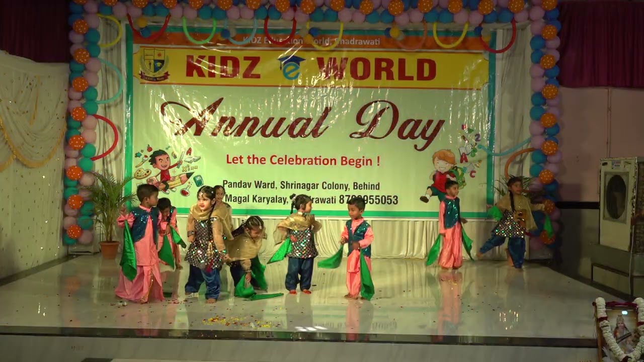 Kidz performing punjabi dance on Annual Day 2026 Kidz e World Bhadrawati