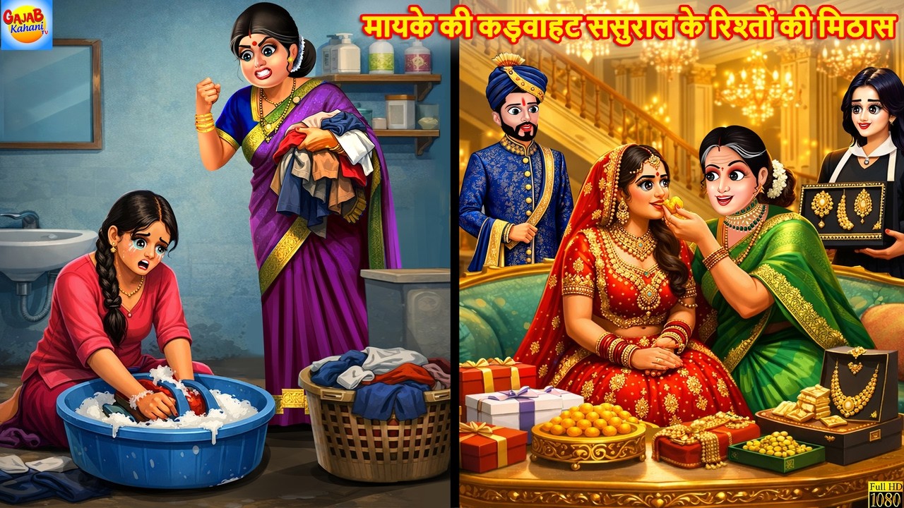 मायके की कड़वाहट ससुराल के रिश्तों की मिठास | Mayka Vs Sasural | Hindi Kahani |Moral Stories |Cartoon