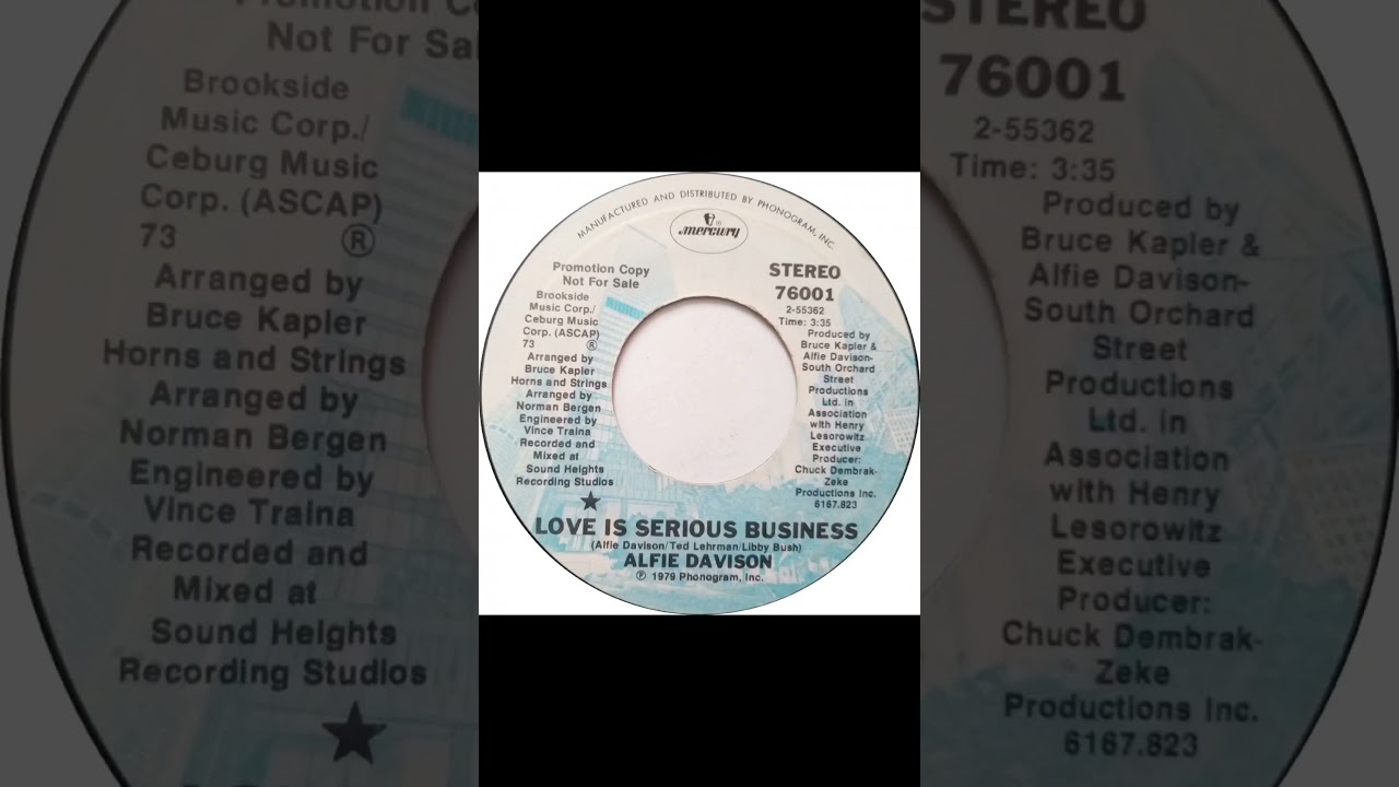 Alfie Davidson - Love Is A Serious Business - US Mercury Records Demo released 1979