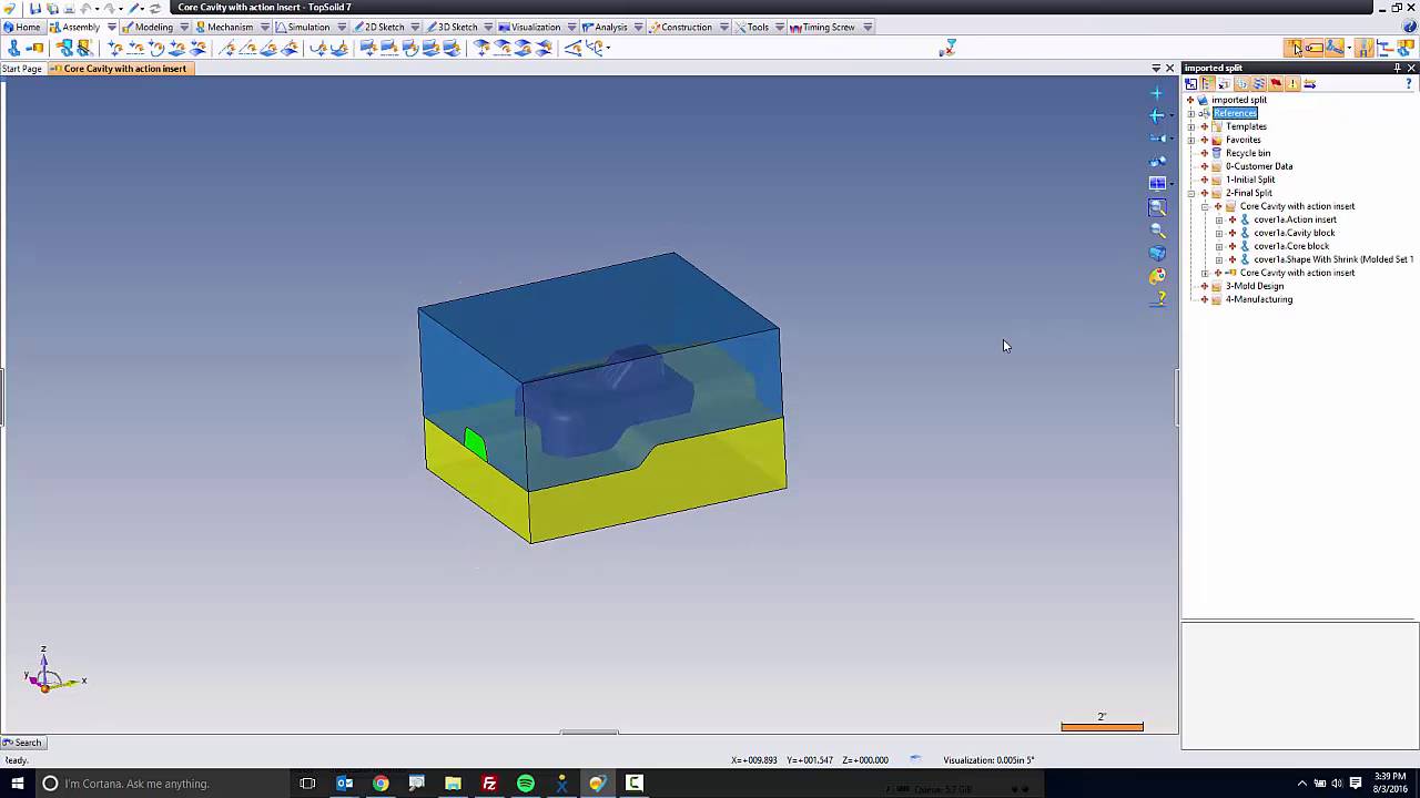 TopSolid 7 - Use Imported Core and Cavity blocks with TopSolid Mold Step 1