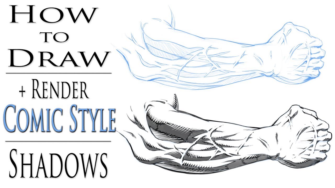 How to Draw and Render Comic Style Shadows - Arm Study