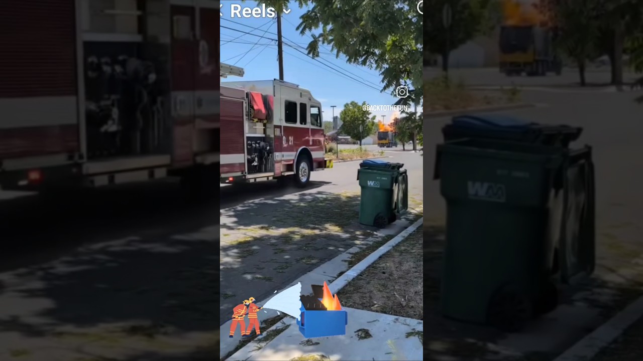 Garbage Truck on Fire 🔥. CNG COMPRESSED NATURAL GAS FIRE!