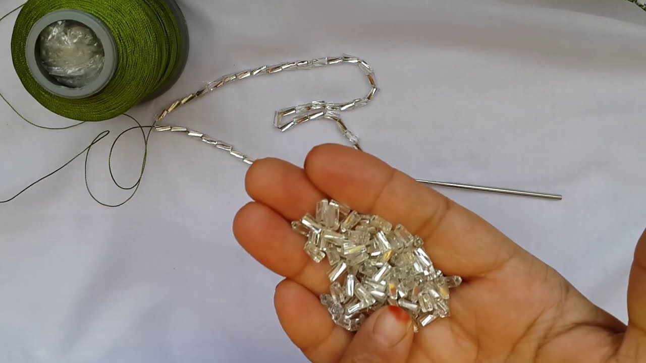 493-😉Cam boru boncuklarla iğneden tığa tasarım çok kolay tığ oyası modelleri yapımı