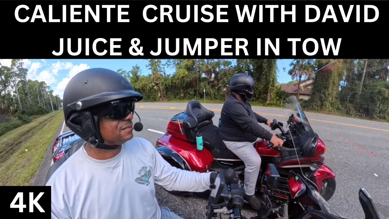 Caliente & Crew rides towards the Daytona Speedway on Honda Goldwings feeling Sleepy