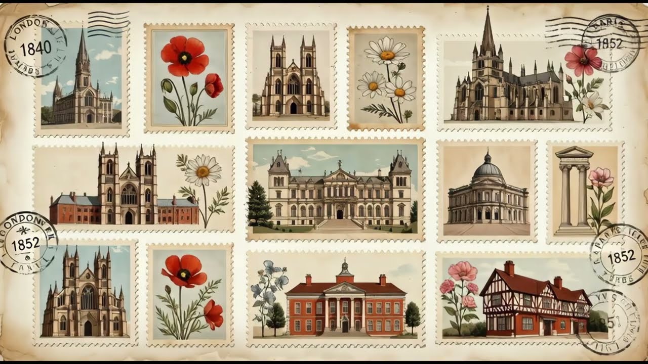 Decorative stamps with illustrations