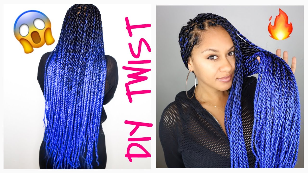 Blue Ombré Senegalese Twist Tutorial with Kanekalon Hair | Prep + Installation (DIY)